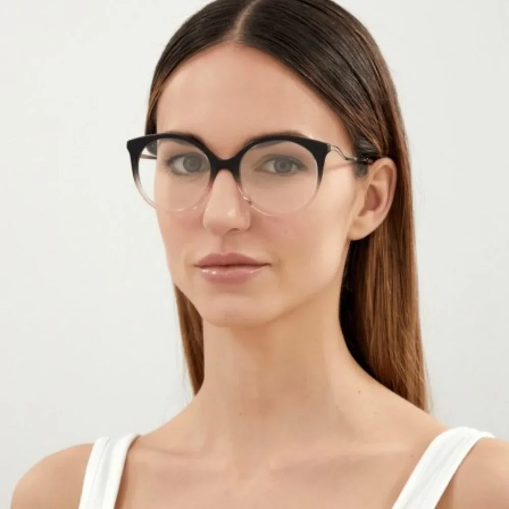 Gucci GG1009O 001 Round Eyeglasses 52mm Havana/Gold - Picture 2 of 12